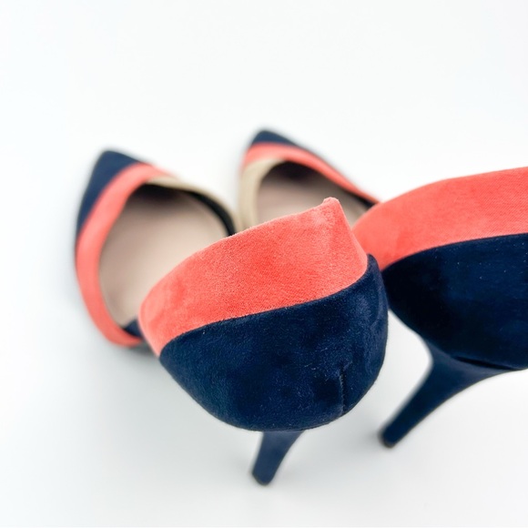Zara D’orsay Color Block Tri Color Suede Pump Heel Size 41 - Picture 8 of 12
